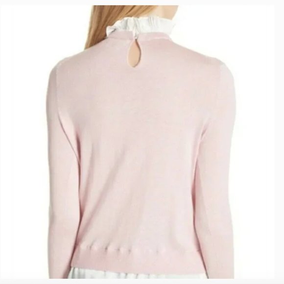 Ted Baker Kaarina pink Pleated neck mockable sweater size 2 PLEASE READ - Picture 3 of 13